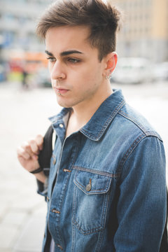 young handsome alternative dark model man