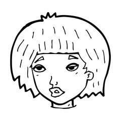 cartoon bored looking woman