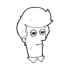 cartoon man with narrowed eyes