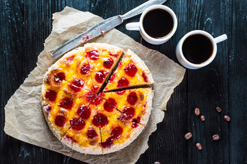 Pie and a couple of cups of coffee