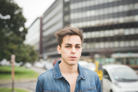 young handsome alternative dark model man