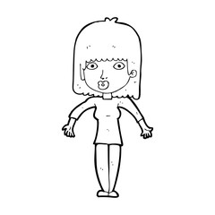 cartoon woman shrugging
