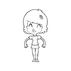 cartoon happy pretty woman