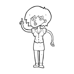 cartoon woman with question