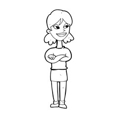 cartoon smug woman