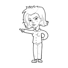 cartoon woman pointing