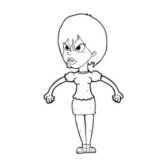 cartoon annoyed woman