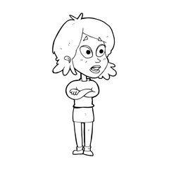 cartoon surprised woman