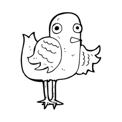 cartoon bird waving wing