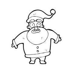 cartoon shocked santa claus