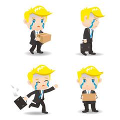 cartoon illustration Businessman fired