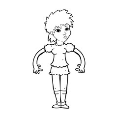 cartoon curious woman