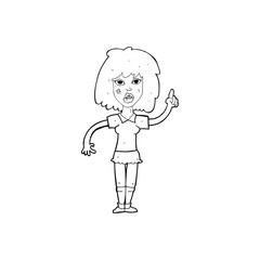 cartoon tough woman with idea