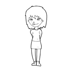 cartoon happy woman