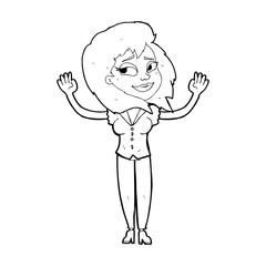 cartoon woman giving up