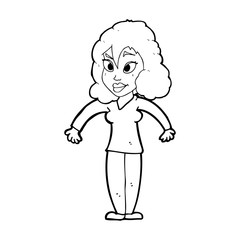 cartoon woman shrugging shoulders