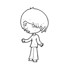 cartoon confused woman