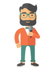 News reporter with microphone