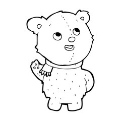 cartoon cute teddy bear with scarf