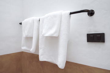 White towel on hanger