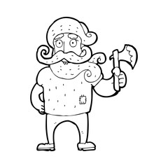 cartoon lumberjack with axe