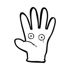 cartoon hand with eyes