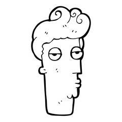 cartoon bored man's face