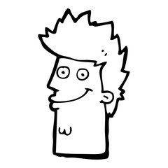cartoon happy man face