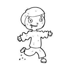 cartoon excited boy
