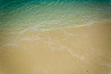 sea on the sand beach - vintage film filter