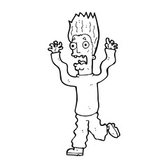 cartoon terrified man