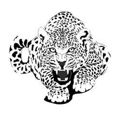 Foto op Plexiglas Leopard in black interpretation © crattos