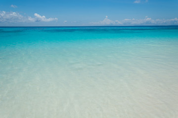 blue sky with sea and beach