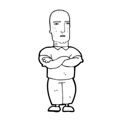 cartoon annoyed bald man