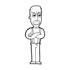 cartoon annoyed old man