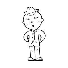 cartoon man wearing hat