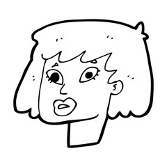 cartoon pretty female face
