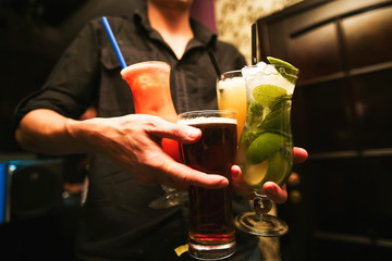 Barman stir alcohol 