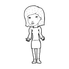cartoon woman shrugging shoulders
