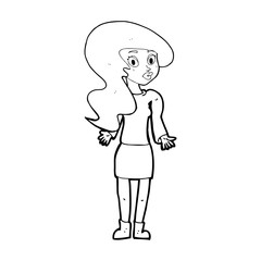 cartoon woman shrugging shoulders