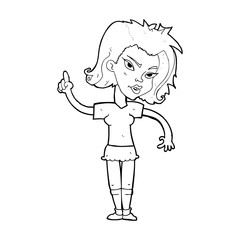 cartoon woman with idea