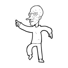 cartoon angry old man
