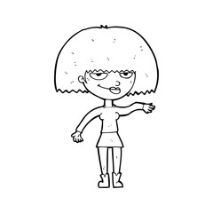 cartoon smug woman making dismissive gesture