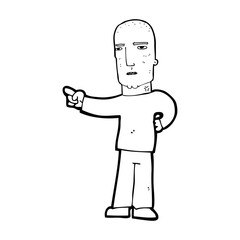 cartoon tough guy pointing