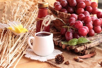 Bunch of grapes fruit  juicy fresh delicious and red wine.