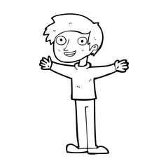 cartoon enthusiastic man