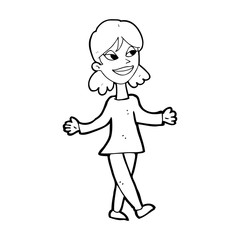 cartoon woman with no worries