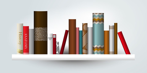 Book shelf. Vector illustration. Bookstore indoor. © kubko