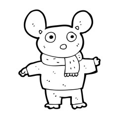 Naklejka premium cartoon mouse in clothes