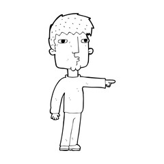 cartoon pointing man